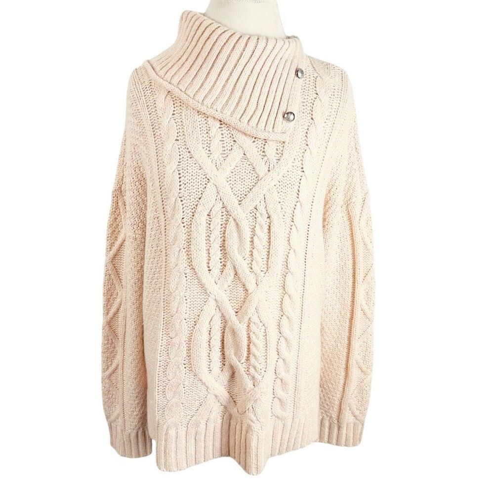 Lauren Ralph Lauren pale pink Cable Knit Turtleneck Sweater